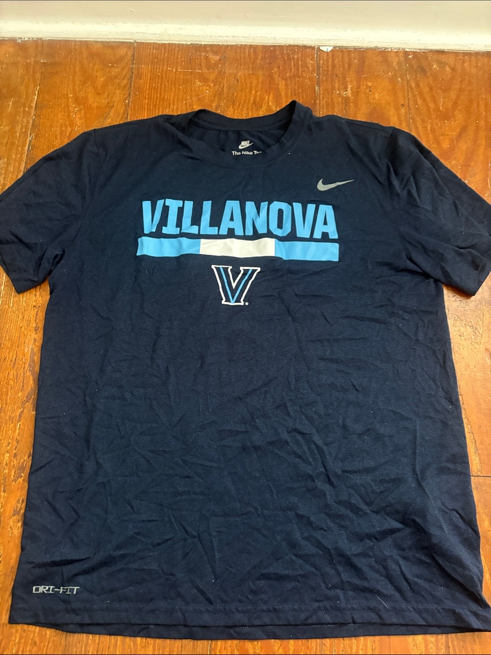 Nike Navy and Light Blue Villanova Dri-FIT Short Sleeve Tee
